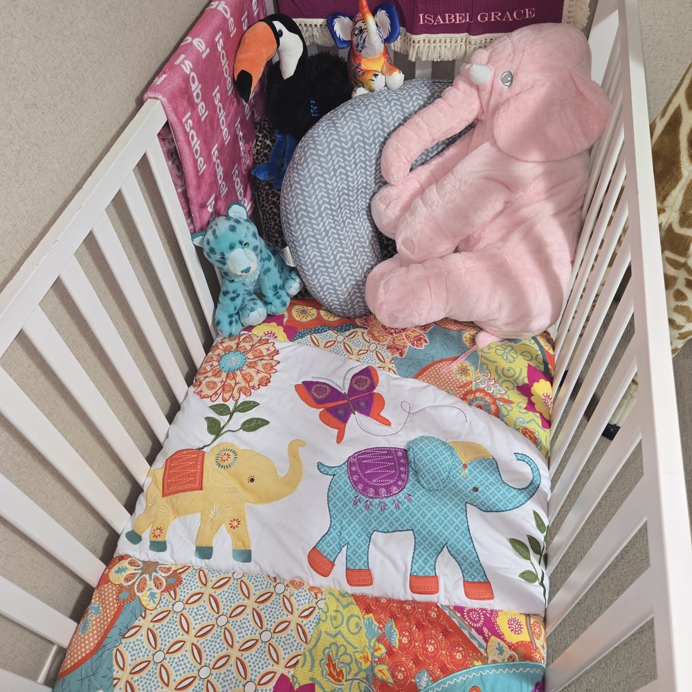 Colorful Elephant Baby Quilt